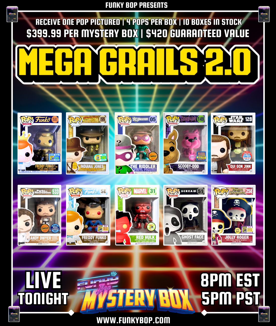 Funky Bop MEGA GRAILS 2.0 Mystery Box - 11.15